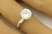 Platinum 9.5mm round CZ solitaire engagement ring estate with sizing beads
