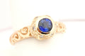 14k rose gold 0.82ct blue sapphire 0.18ctw diamond ring band size 9.75 7.17g new