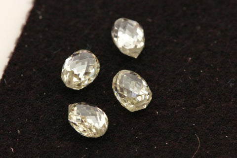 matched pair loose natural diamond briolettes 0.72ctw J-L VS2-SI2 3.7x2.6mm new