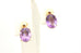 14k yellow gold purple amethyst screwback non pierced earrings 2.53g vintage