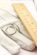 14k white gold 0.97ctw diamond inside outside hoop earrings 1 inch 5.02g new