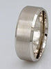 14k white gold 8mm satin center beveled edge size 10.75 men's wedding band ring
