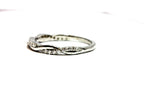 14k white gold 0.21ctw round diamond twist wedding band ring size 8.25 new 2.61g