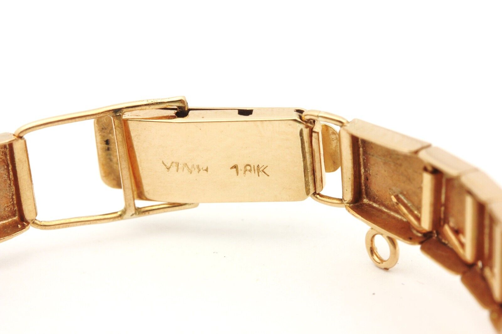 14k rose gold green jadeite jade bracelet 7 inch 14.3mm 15.65g vintage estate