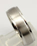 14k white gold 7mm Men's wedding band size 10 satin center polish edge ring NEW