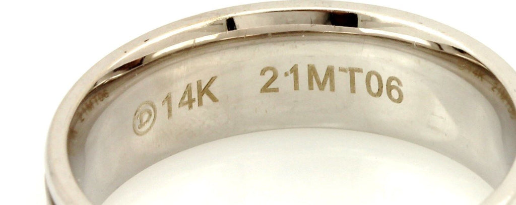 14k white gold Men's Dora ring 7mm wedding band sz10 satin center 8.73g
