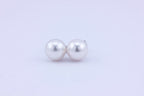 14k white gold 7.20-7.30mm round white pearls stud earrings new