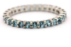 Platinum 1.42ctw blue zircon anniversary eternity wedding band sz 5.75 ring NEW