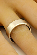 14k white gold 8mm satin center beveled edge size 10.75 men's wedding band ring