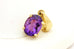 14k yellow gold 1ct oval purple amethyst pendant 0.75 inch 1.22g vintage estate