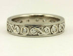 palladium woman's wedding band ring 0.39ctw round diamonds size6.25 estate 4.66g