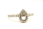 platinum 4.53g engagement ring semi mount 7x5mm pear center 0.35ctw accents halo