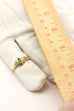 14k yellow gold green emerald diamond ring size 6.5 band 2.82g vintage estate