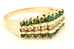10k yellow gold green emerald diamond band ring size 9.75 4.70g vintage estate