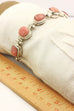 sterling silver pink rhodochrosite toggle bracelet 7 inch adjustable 32.23g