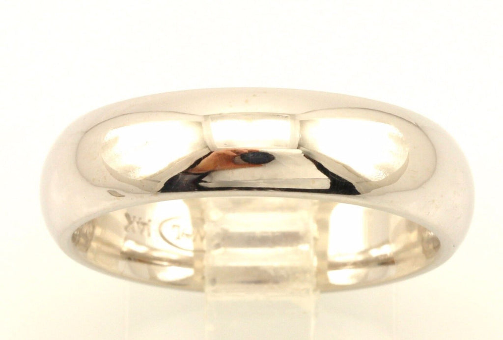 14k white gold 6mm comfort fit size 10 wedding band man's ring NEW 9.72 grams