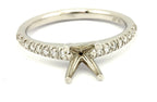 Platinum 1ct round engagement ring semi mount 0.19ctw diamond accents 4.66g NEW