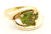 18k yellow gold 2ct oval green peridot ring band size 7.75 3.79g vintage estate