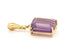 14k yellow gold 11ct 15x12mm purple amethyst locking slide pendant 4.31g estate