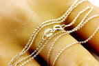 14k white gold oval diamond cut rolo 16" 0.65mm chain spring ring 1.33g Italy