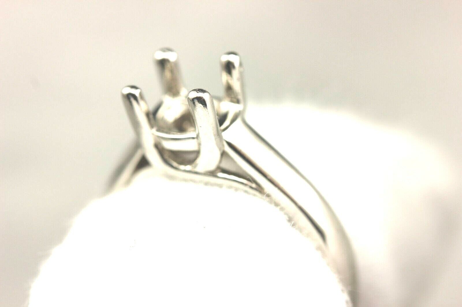 Platinum 1ct 6.5mm round criss cross engagement ring solitaire setting sz 6.25