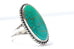 sterling silver natural blue turquoise ring 23x13mm oval cabochon size 6 4.5g