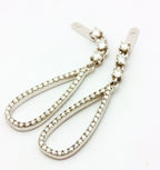 14k white gold 0.93ctw diamond drop dangle earring jackets 1.75 inch 3.2g new