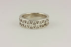 sterling silver women's wedding band alternating triangles 5.8g 6mm size 5.5