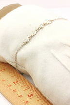 14k white gold 0.25ctw round diamond rolo chain bracelet 7 inch 2.07g new