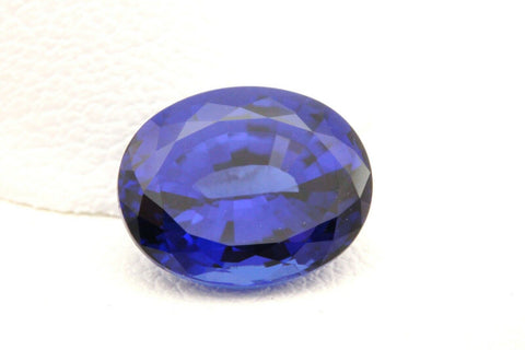 Chatham lab grown blue sapphire oval 10x8mm 3.54ct new loose gemstone