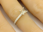 Platinum 1ct round engagement ring semi mount 0.19ctw diamond accents 4.66g NEW