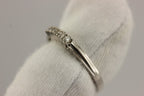 14k white gold .12ctw 6 round diamond 4 prong set wedding band ring sz 6.25 NEW