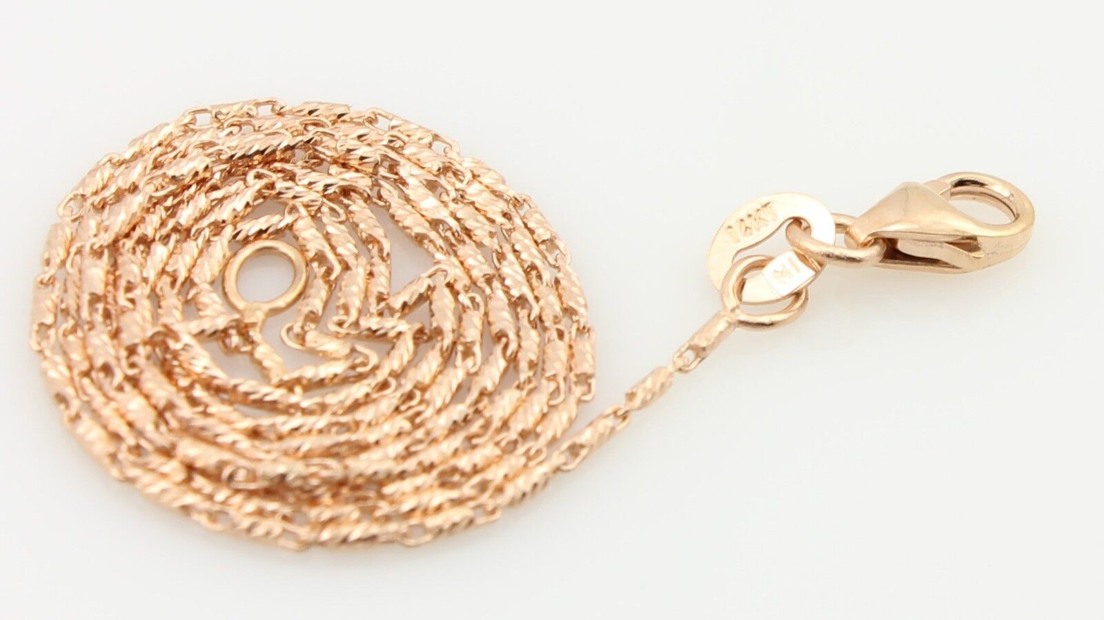 14k pink gold rose gold 16" 0.85mm RAZO chain necklace lobster clasp 2.18g 15654