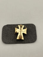 10k yellow gold fraternal cross pin brooch vintage estate 0.5inch 2.2g