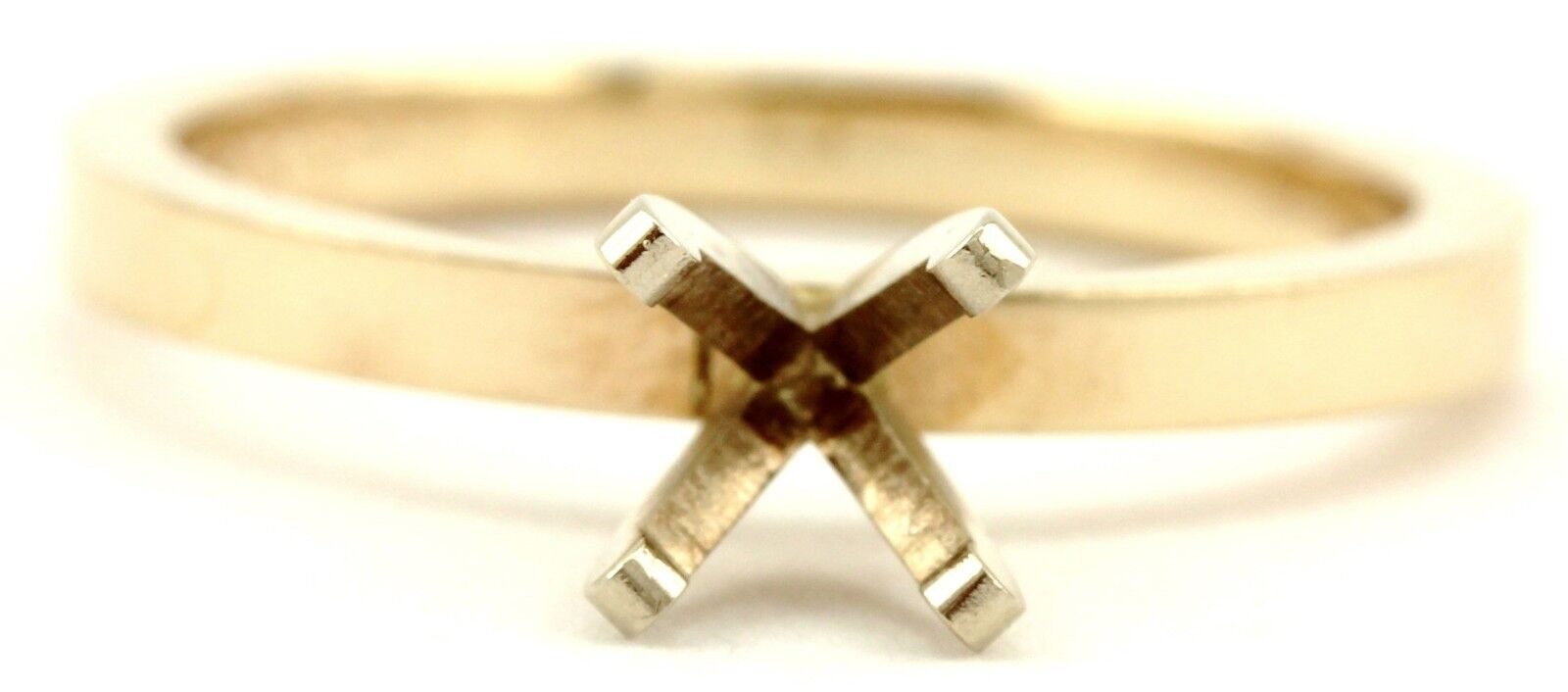NEW 14k yellow gold 4mm 0.25ct round solitaire engagement ring setting size 4.75