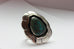 silver turquoise ring shadow box engraved lines size 7 17.5g estate vintage
