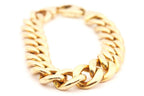 14k yellow gold 7.5 inch 10.8mm hollow curb chain bracelet 24.38g estate vintage