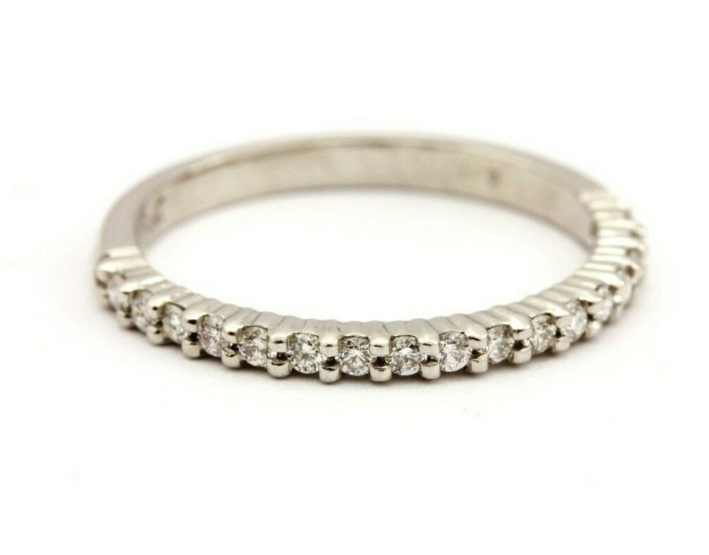 Platinum .23ctw round diamond anniversary wedding band size 6.75 ring NEW 3.02g