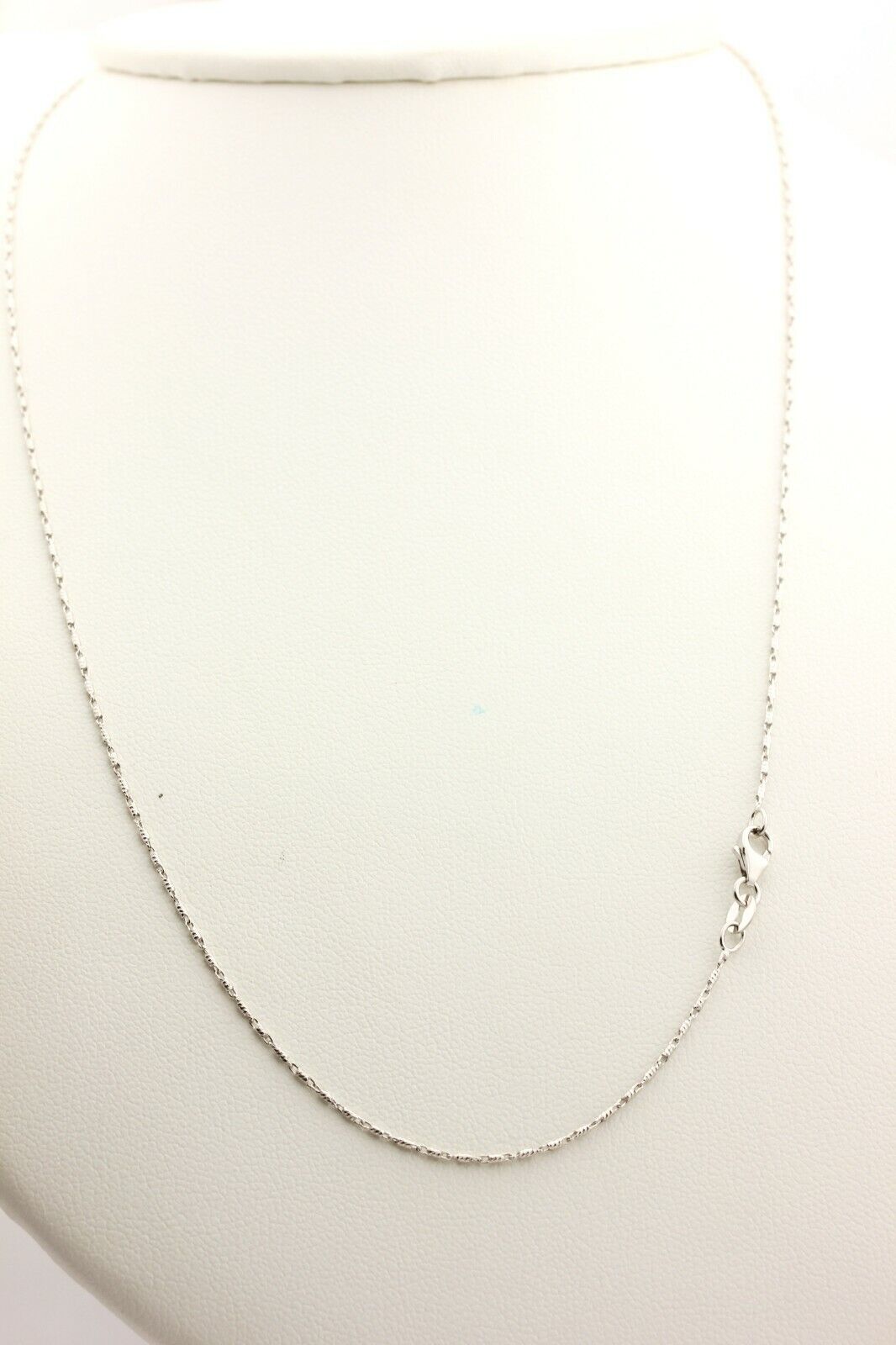 14k white gold diamond cut razo chain necklace 18 inch 1mm 2.56g lobster new