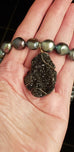 Black Baroque Pearl and Natural Geode Drusy pendant necklace, 19" 20" 21" 22" 