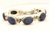 sterling silver 60ctw blue lapis lazuli toggle bracelet 8 inch 35.9g vintage