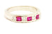 platinum pink sapphire diamond 4mm wedding anniversary band ring size 5.75 7.2g