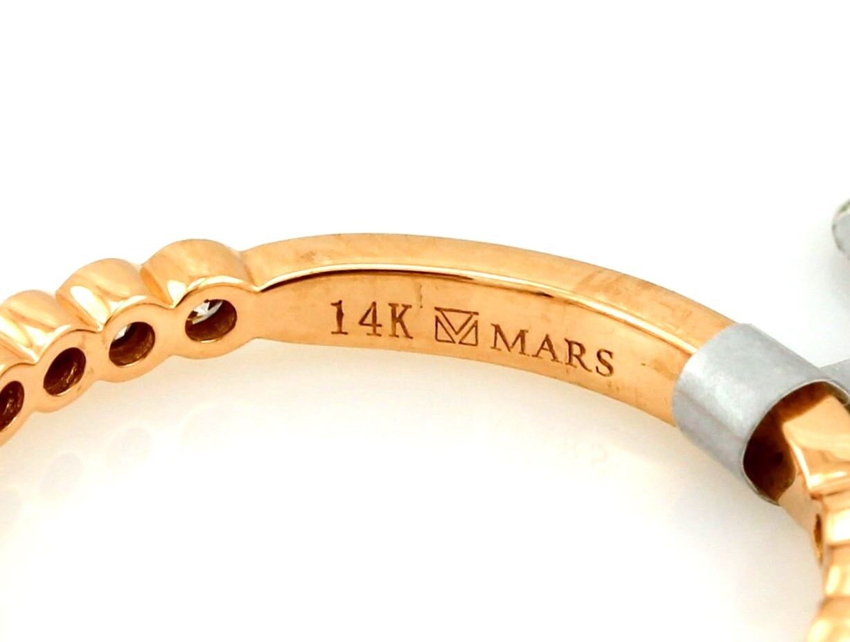 Stackable 0.34ctw round diamond band ring 14k rose, pink gold size 6.5 new 1.7g