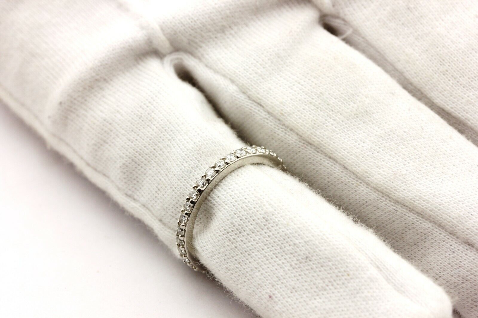 Platinum .60ctw round white diamond eternity wedding band size 6 ring NEW