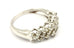 ESTATE 14k white gold 1ct round diamond 3 row wedding ring band 4.48gr sz 7.25