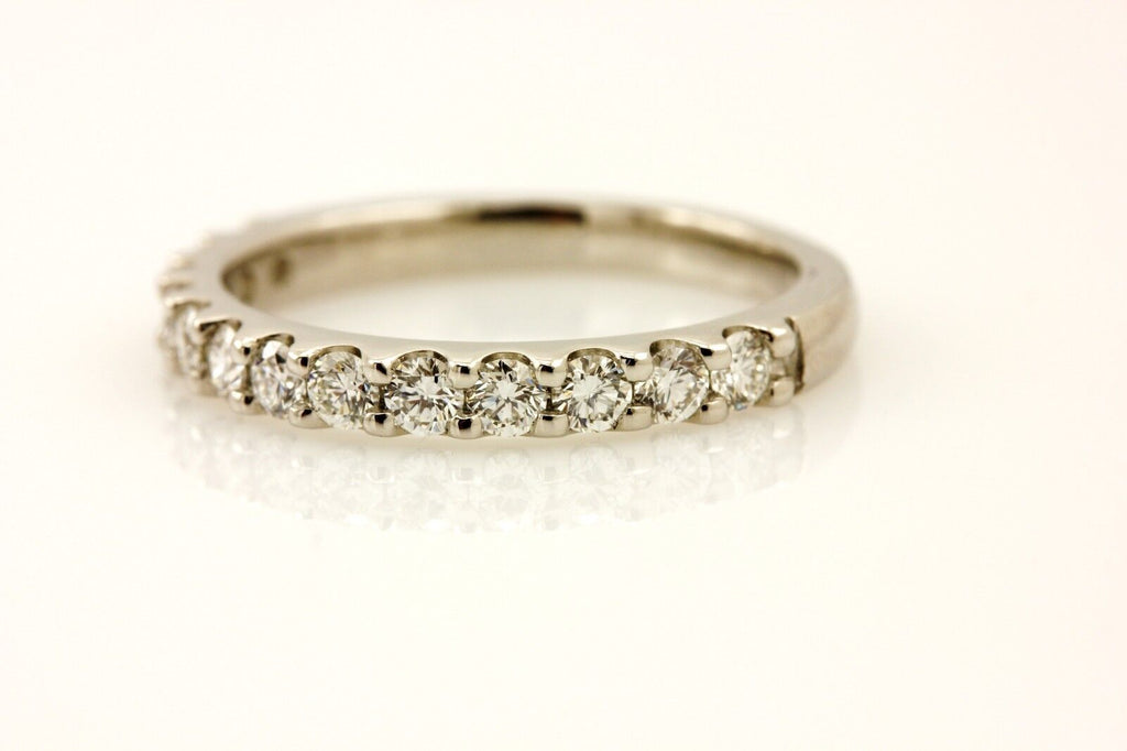 PLATINUM 0.55CTW ROUND DIAMOND ANNIVERSARY WEDDING BAND RING SIZE 5.75 NEW