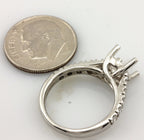 Platinum diamond cathedral engagement ring semi mount criss cross 1ct center NEW