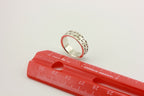 sterling silver women's wedding band alternating triangles 5.8g 6mm size 5.5