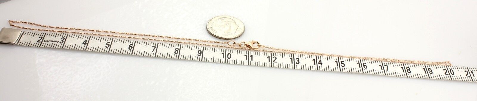14k pink gold rose gold 16" 0.85mm RAZO chain necklace lobster clasp 2.18g 15654
