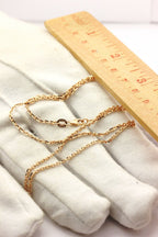 14k rose gold oval d/c rolo cable chain necklace lobster 16 inch 1.5mm 3.50g